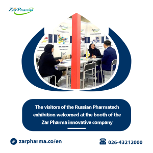The visitors of the Russian Pharmatech exhibition welcomed at the booth of the Zar Pharma innovative company